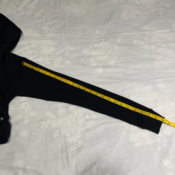 Forever 21 Black Cropped Zip-Up Hoodie Women’s Small | Full Zip Short Jacket NWT - Picture 9 of 10